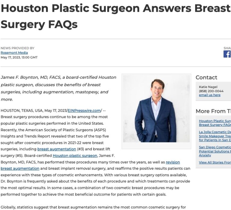 Houston Plastic Surgeon Answers Breast Surgery FAQs
